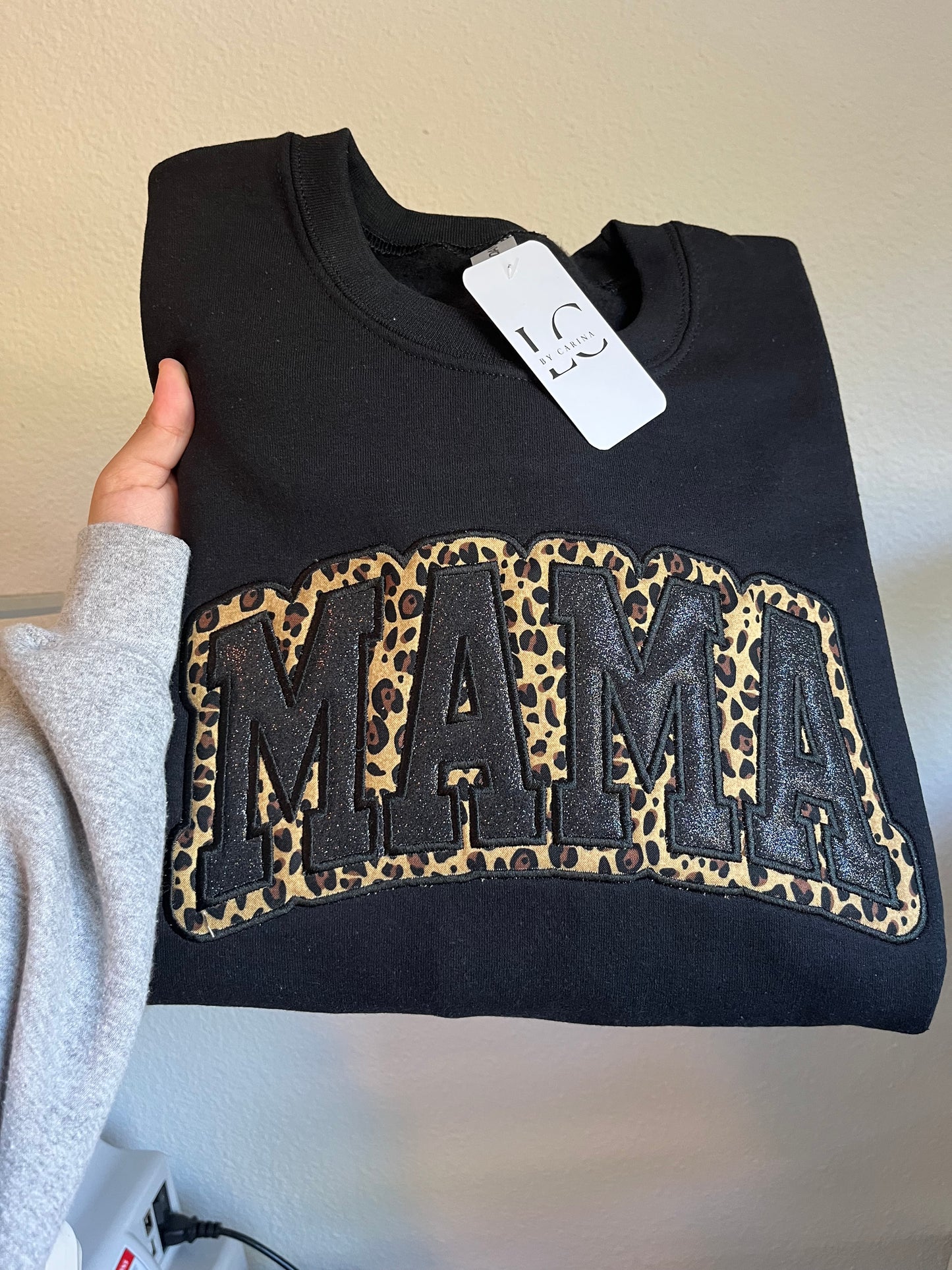 Leopard Black Glitter Sweater