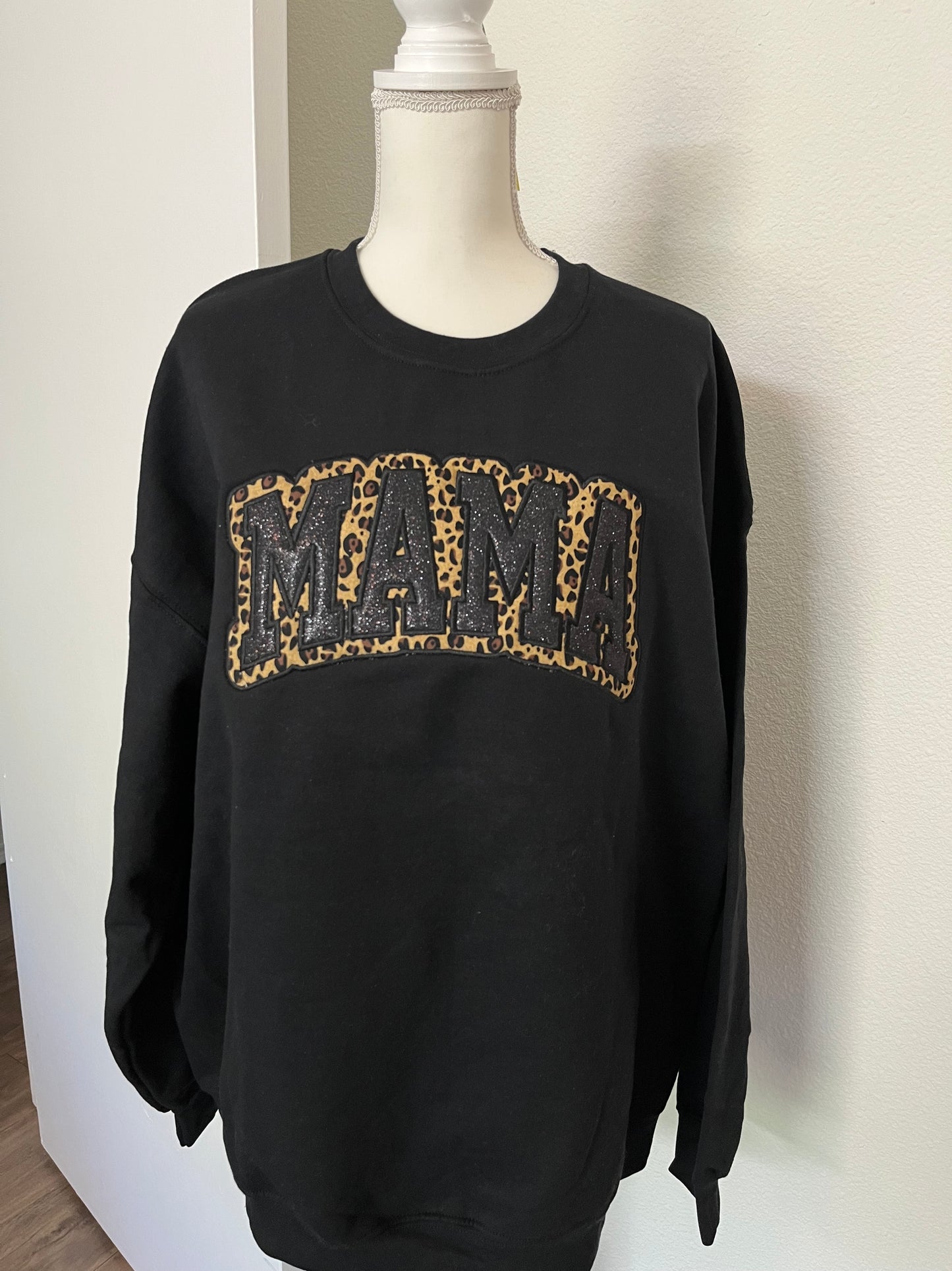 Leopard Black Glitter Sweater