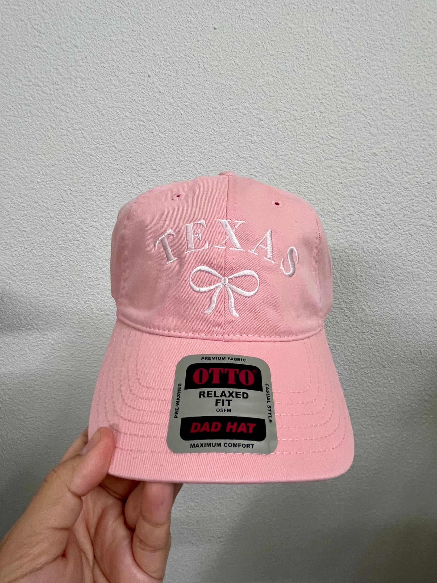 Embroidered TEXAS Bow Dad Hat