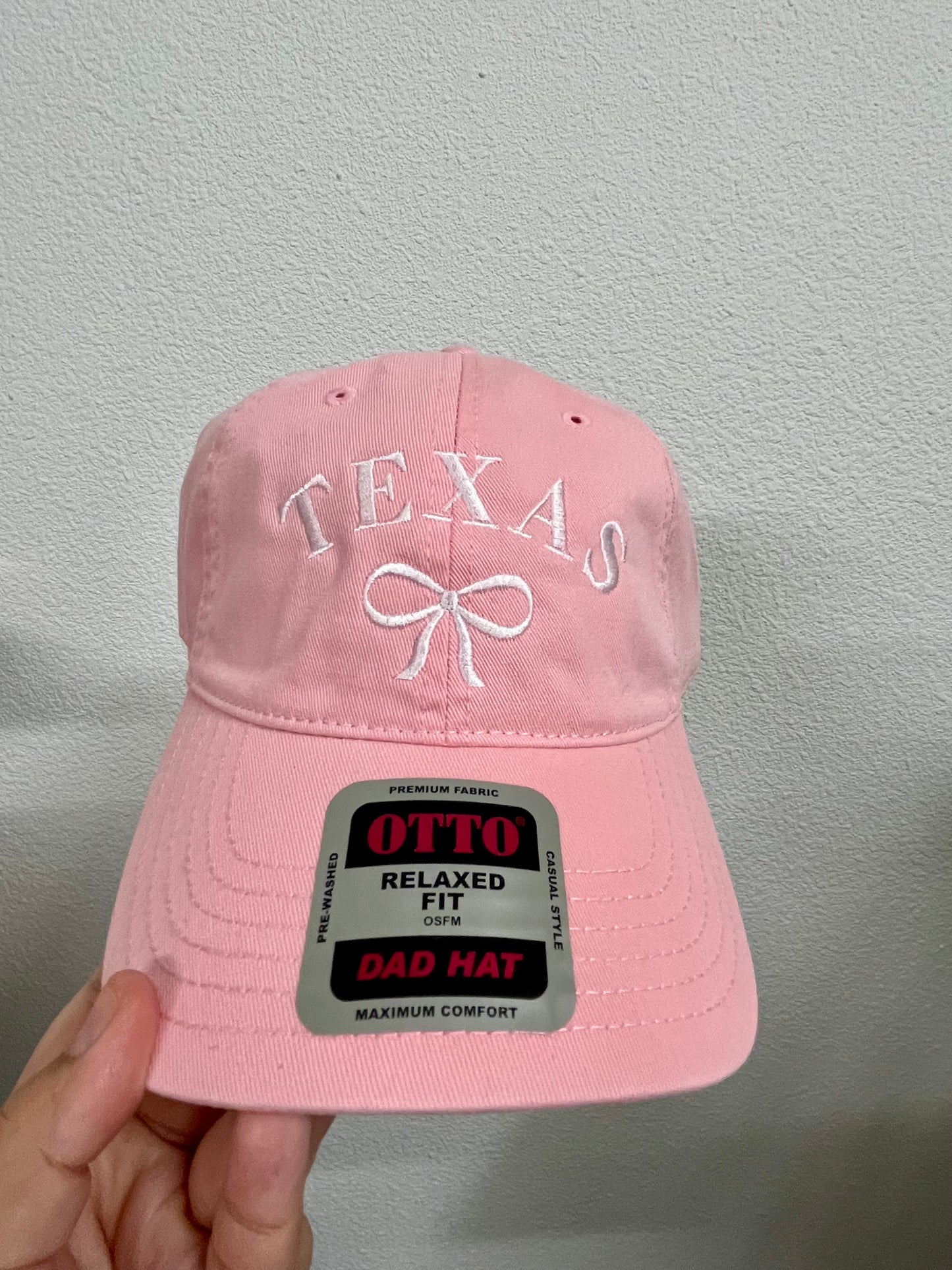 Embroidered TEXAS Bow Dad Hat