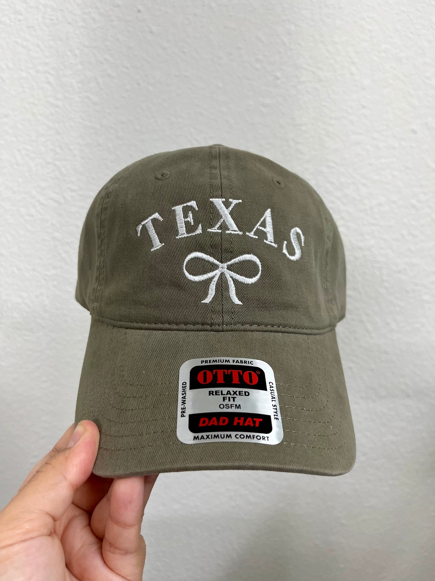 Embroidered TEXAS Bow Dad Hat