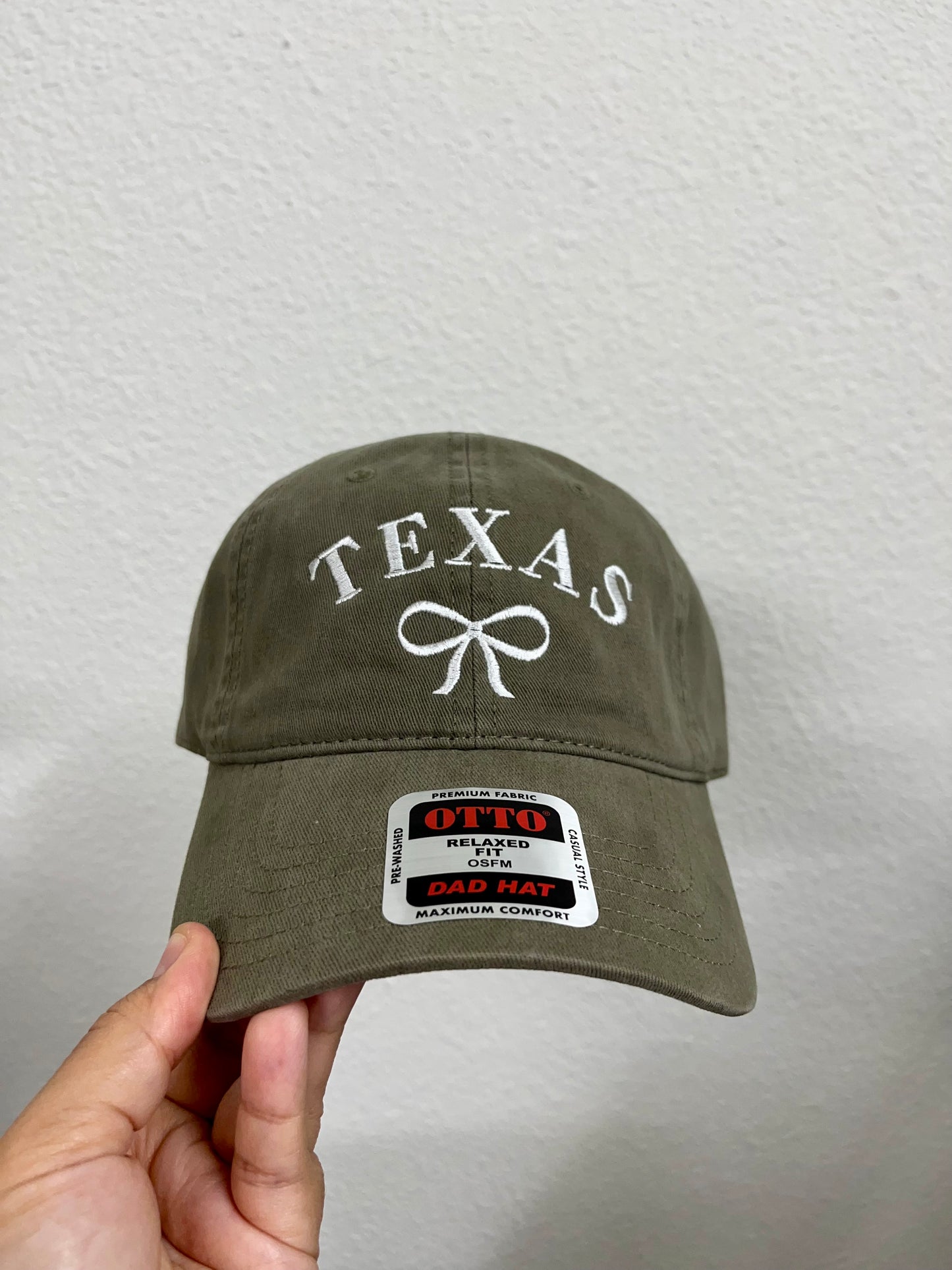 Embroidered TEXAS Bow Dad Hat