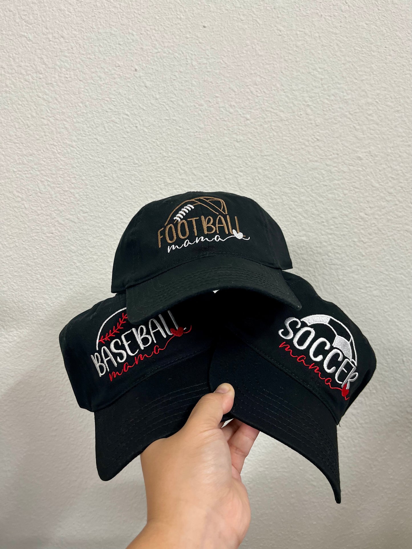 Embroidered Baseball Mama, Soccer Mama, or Football Mama Dad Hat