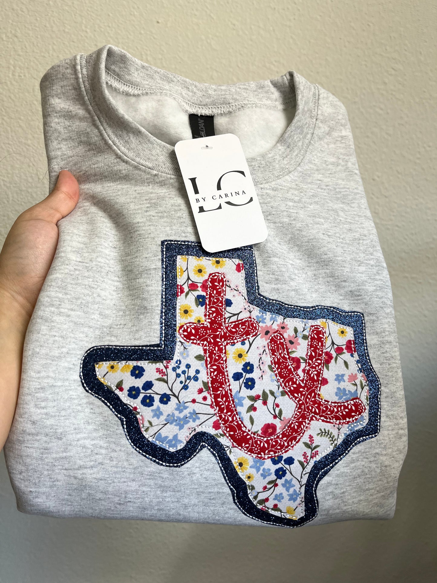 Floral Texas State Appliqué Sweatshirt
