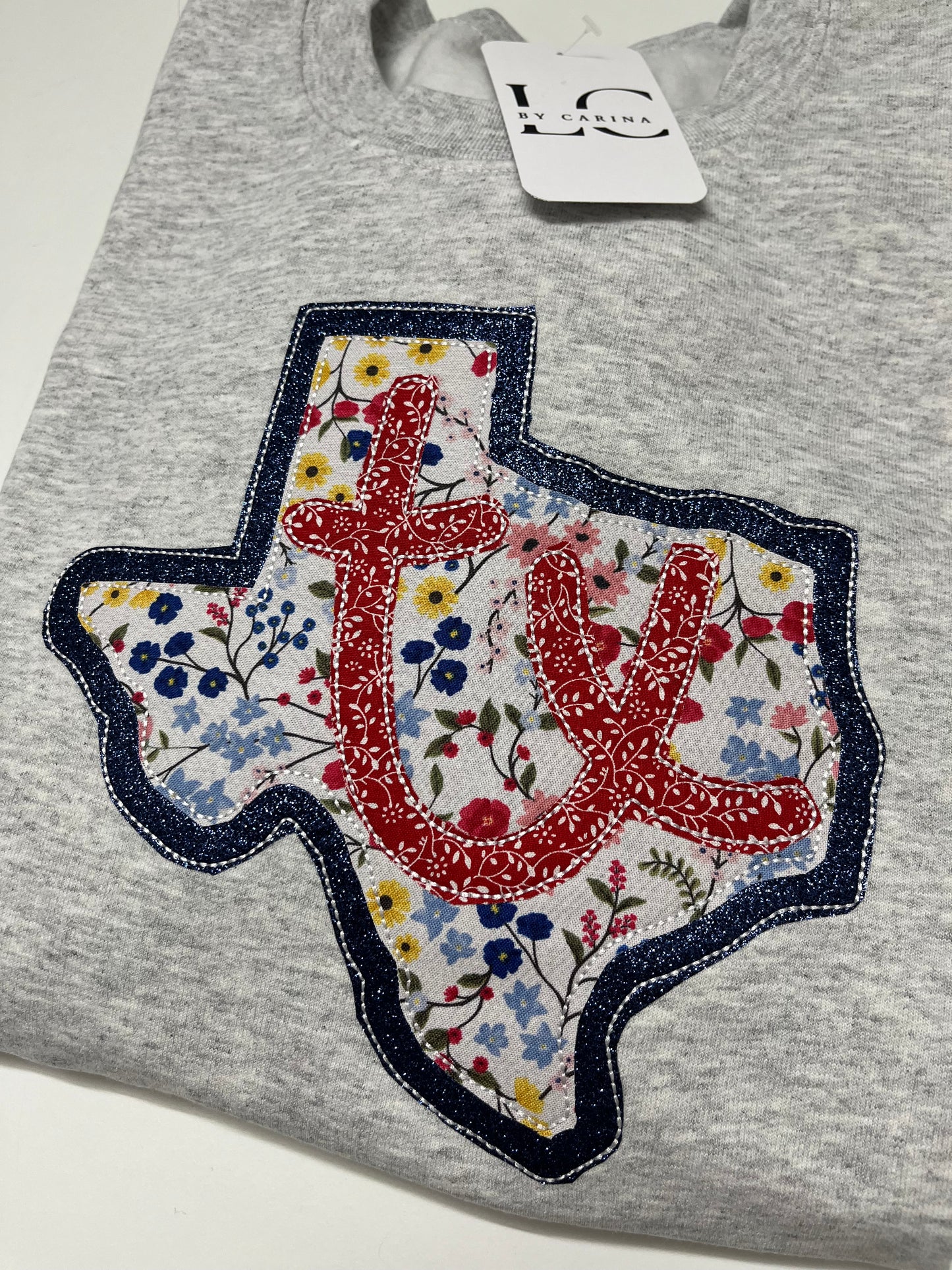 Floral Texas State Appliqué Sweatshirt