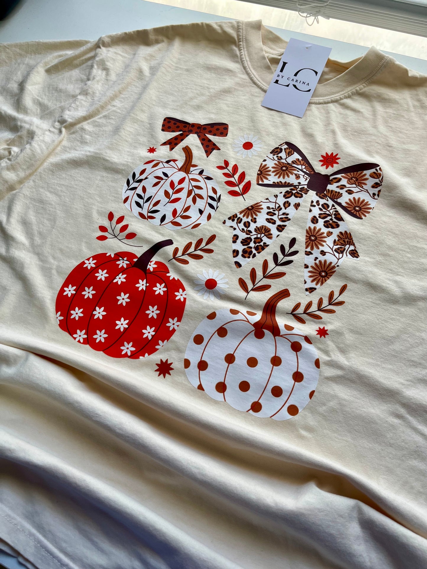 Floral Pumpkin Bow Shirt