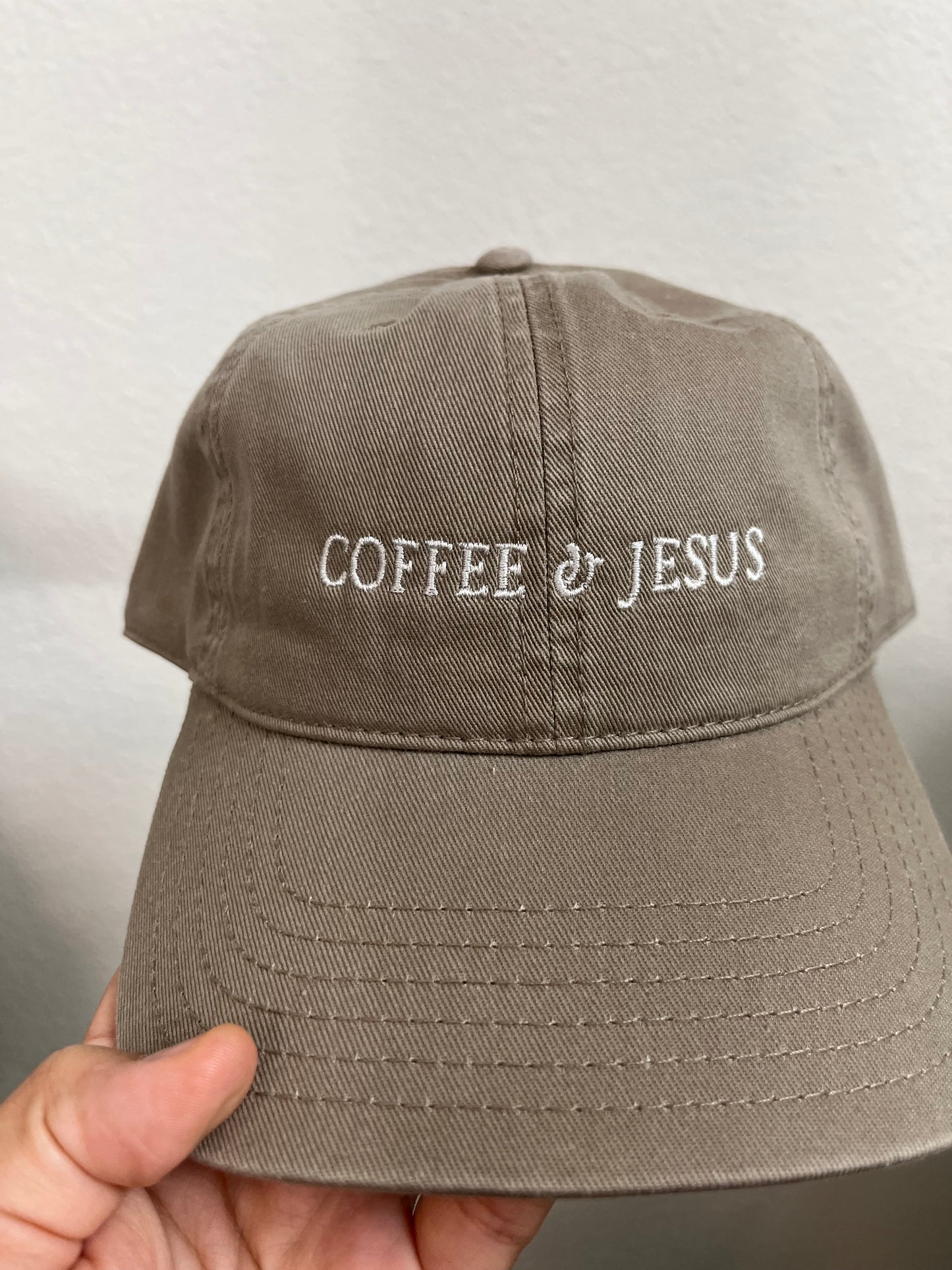 Coffee & Jesus Embroidered Dad Hat