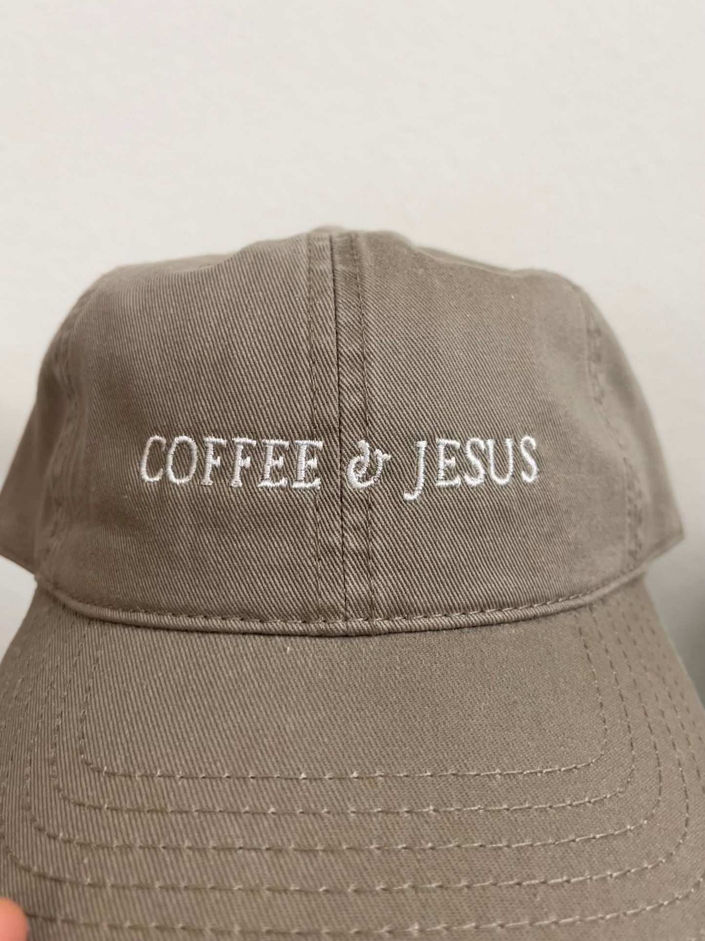 Coffee & Jesus Embroidered Dad Hat