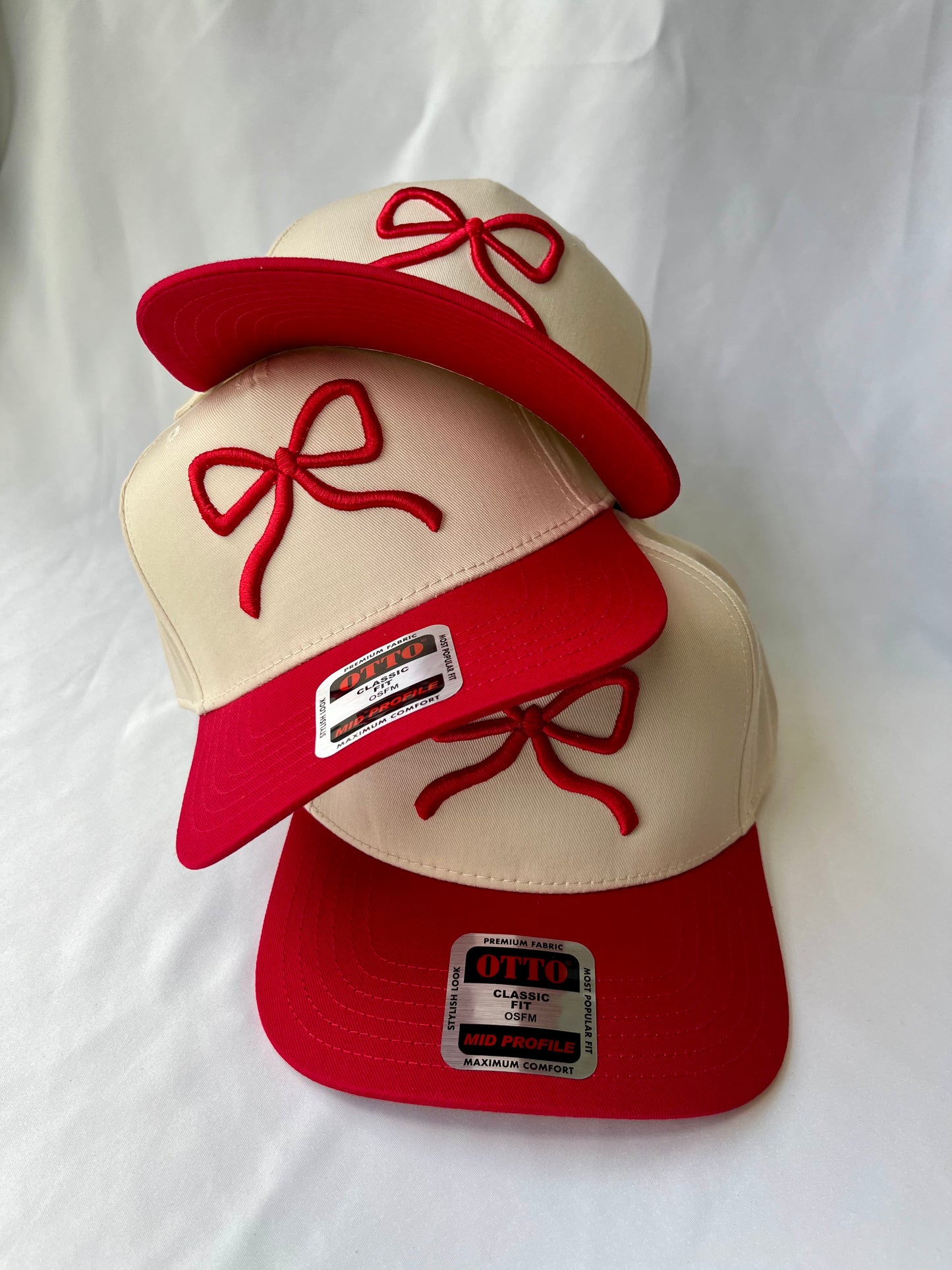Red Puff Bow -Hat