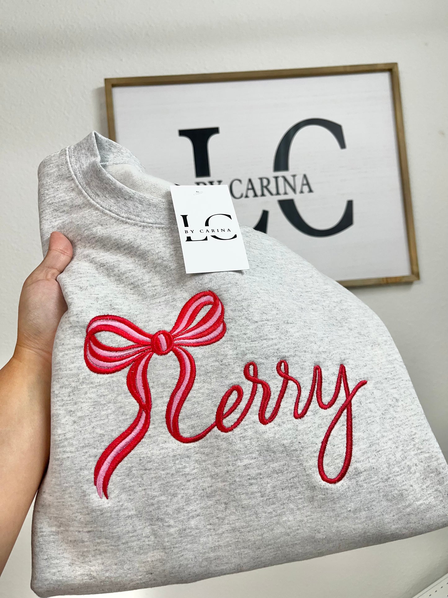 “Merry” Script Sweatshirt