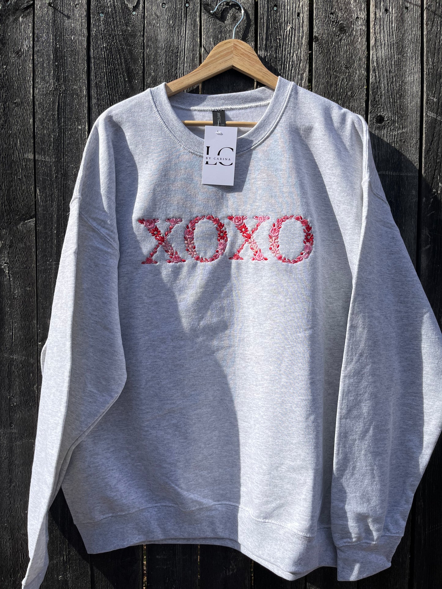 Floral “XOXO” Embroidered Sweatshirt