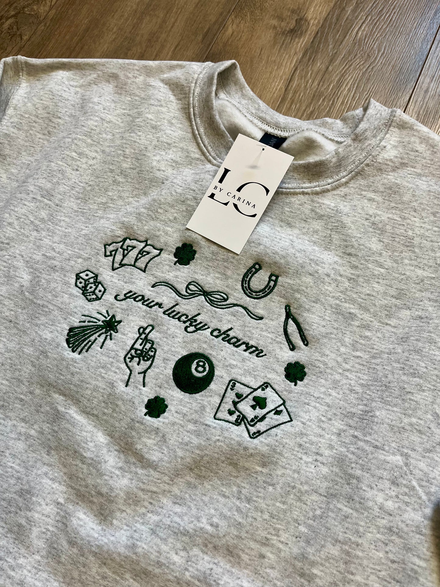 Lucky Charm Embroidered Crew