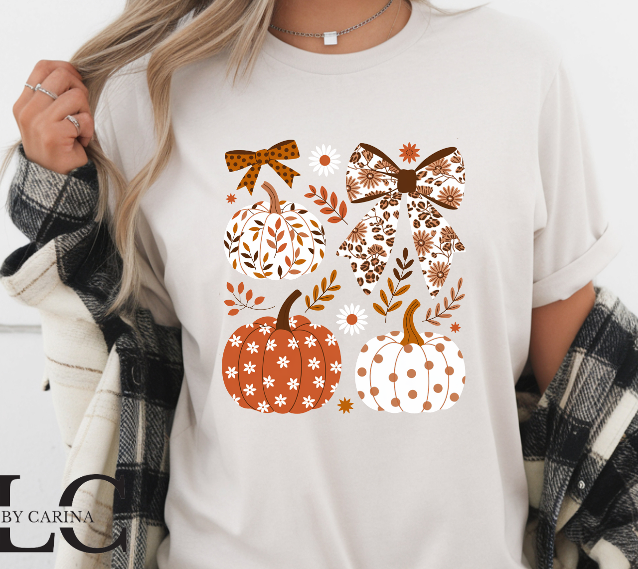 Floral Pumpkin Bow Shirt