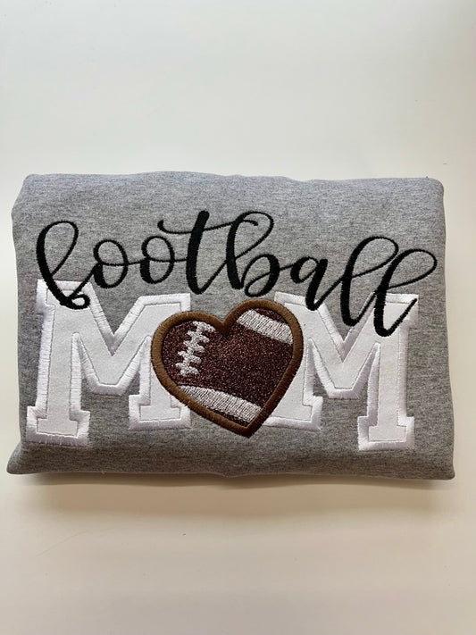 Football Mom Embroidered Sweatshirt