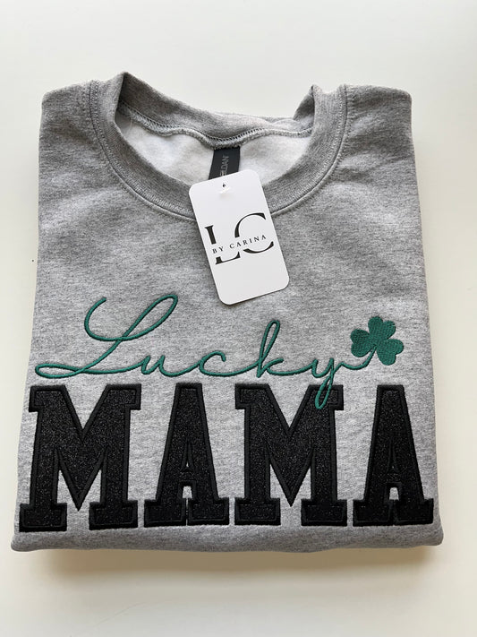 Lucky Mama St. Patrick’s Day Embroidered Sweatshirt