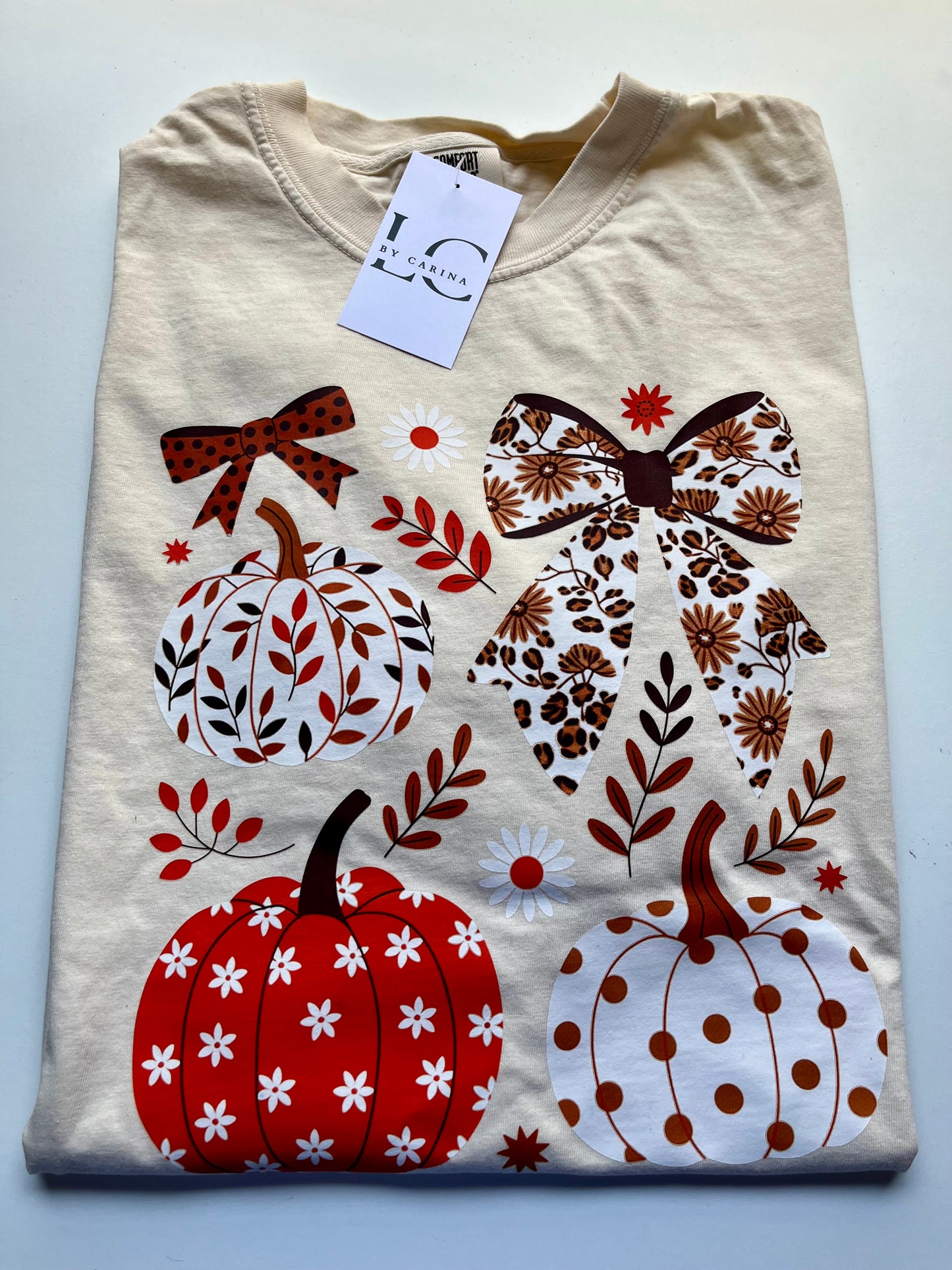 Floral Pumpkin Bow Shirt