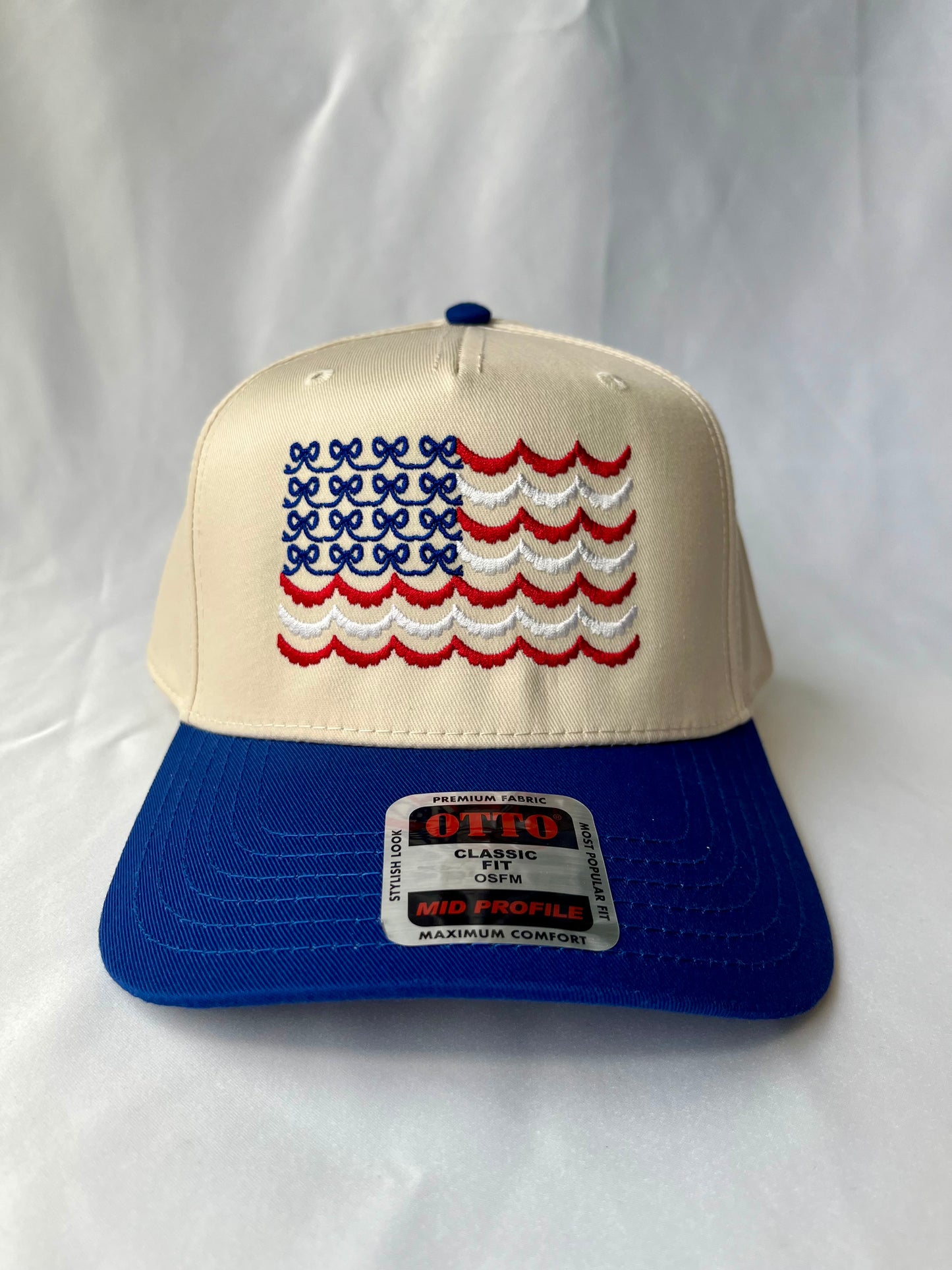 Royal Blue Coquette USA Flag Hat