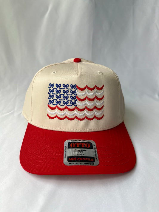 Red Coquette USA Flag Hat