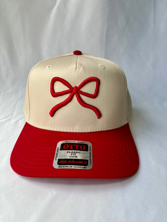 Red Puff Bow -Hat