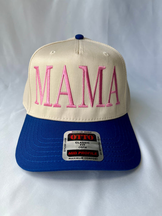Pink & Royal Blue MAMA Hat