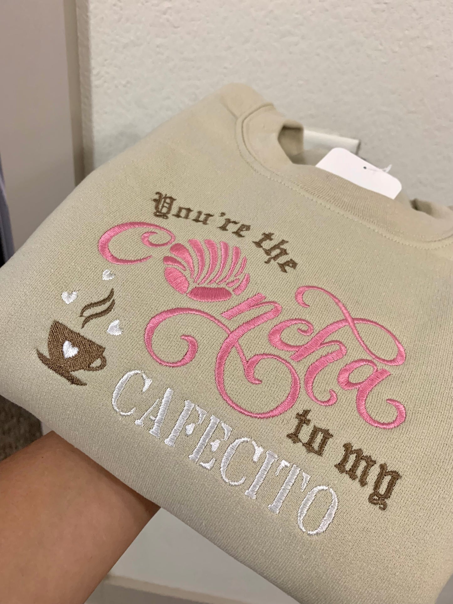 "You're the Concha to My Cafecito" Embroidered Sweatshirt