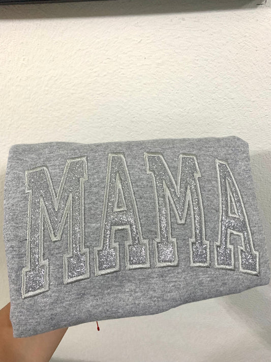 SILVER-MAMA HTV Glitter Embroidered Apparel