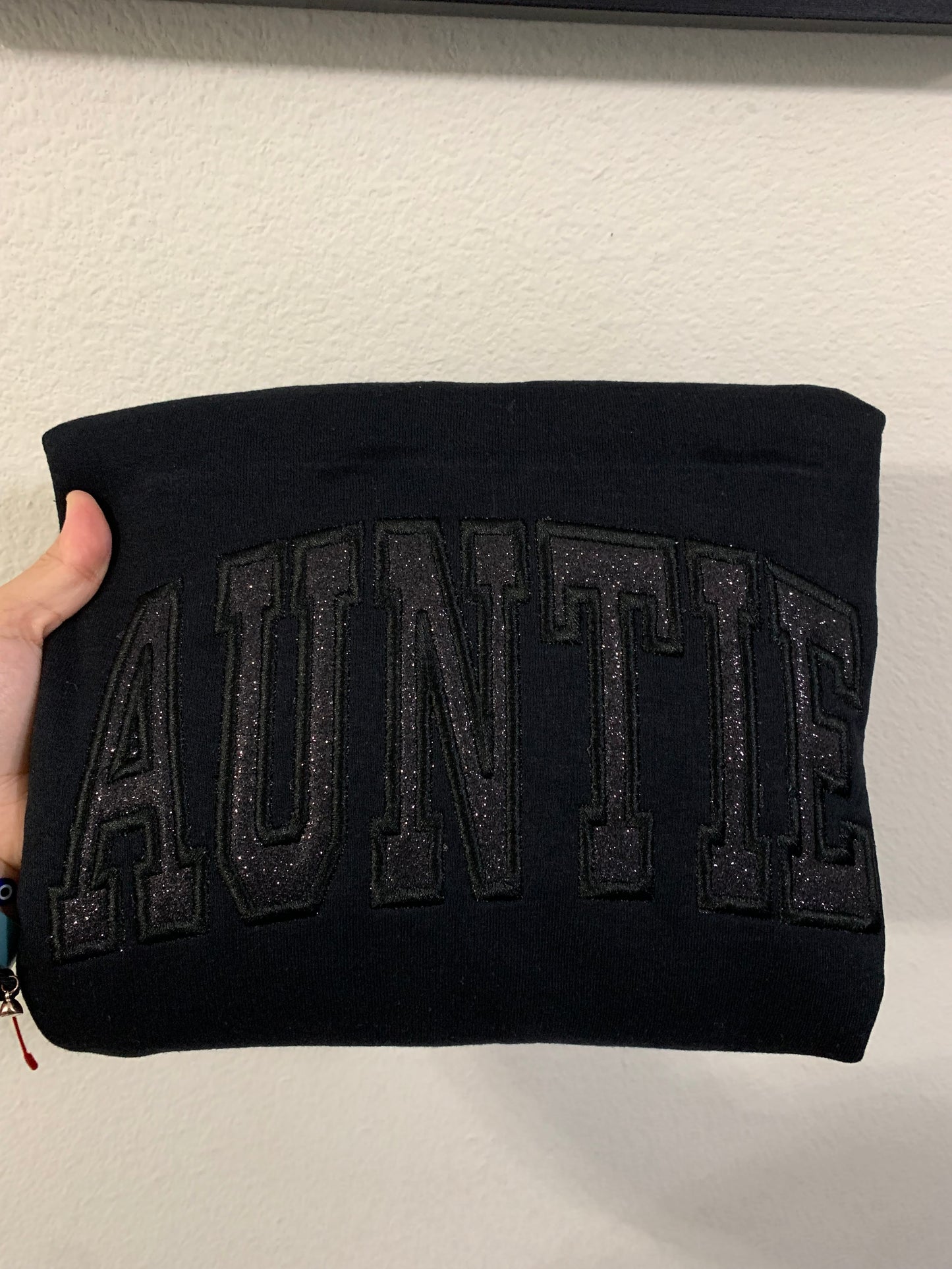 BLACK-Auntie Embroidered Apparel