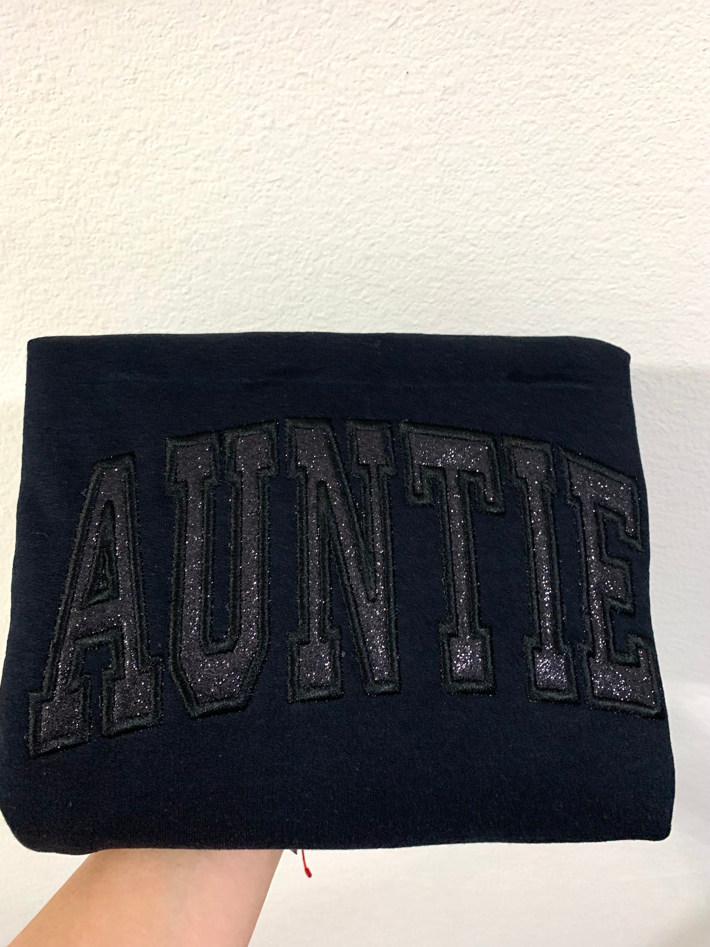 BLACK-Auntie Embroidered Apparel