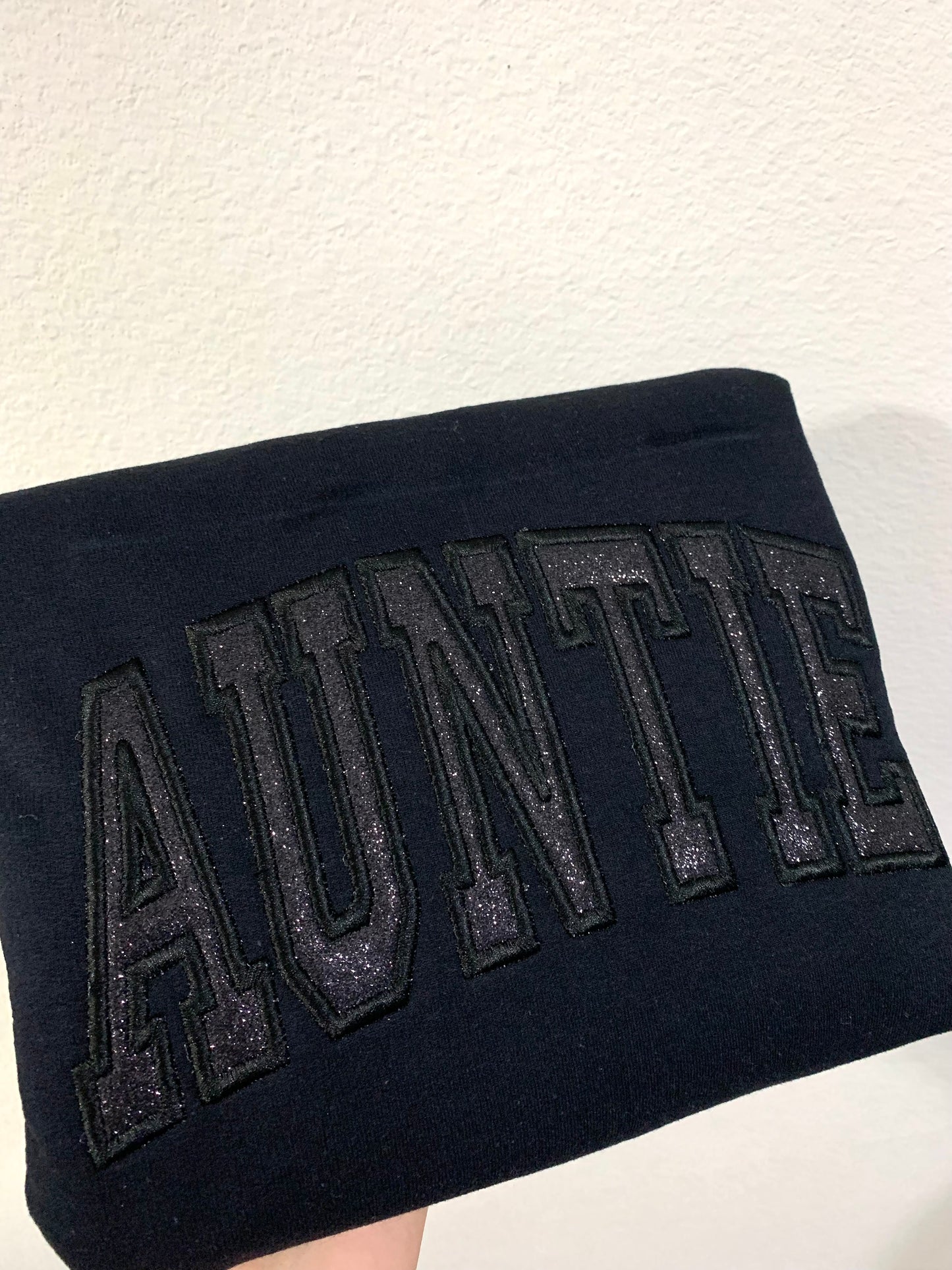 BLACK-Auntie Embroidered Apparel