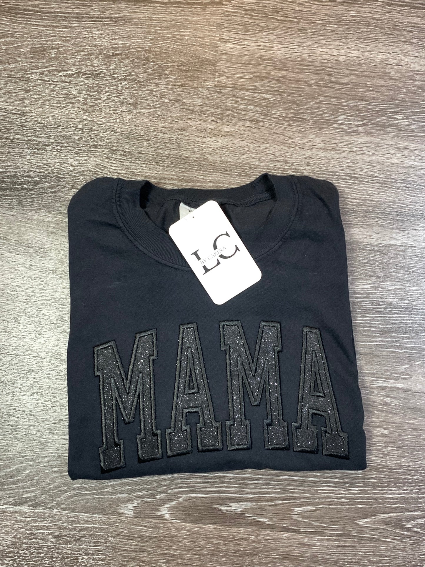 BLACK-MAMA HTV Embroidered Apparel