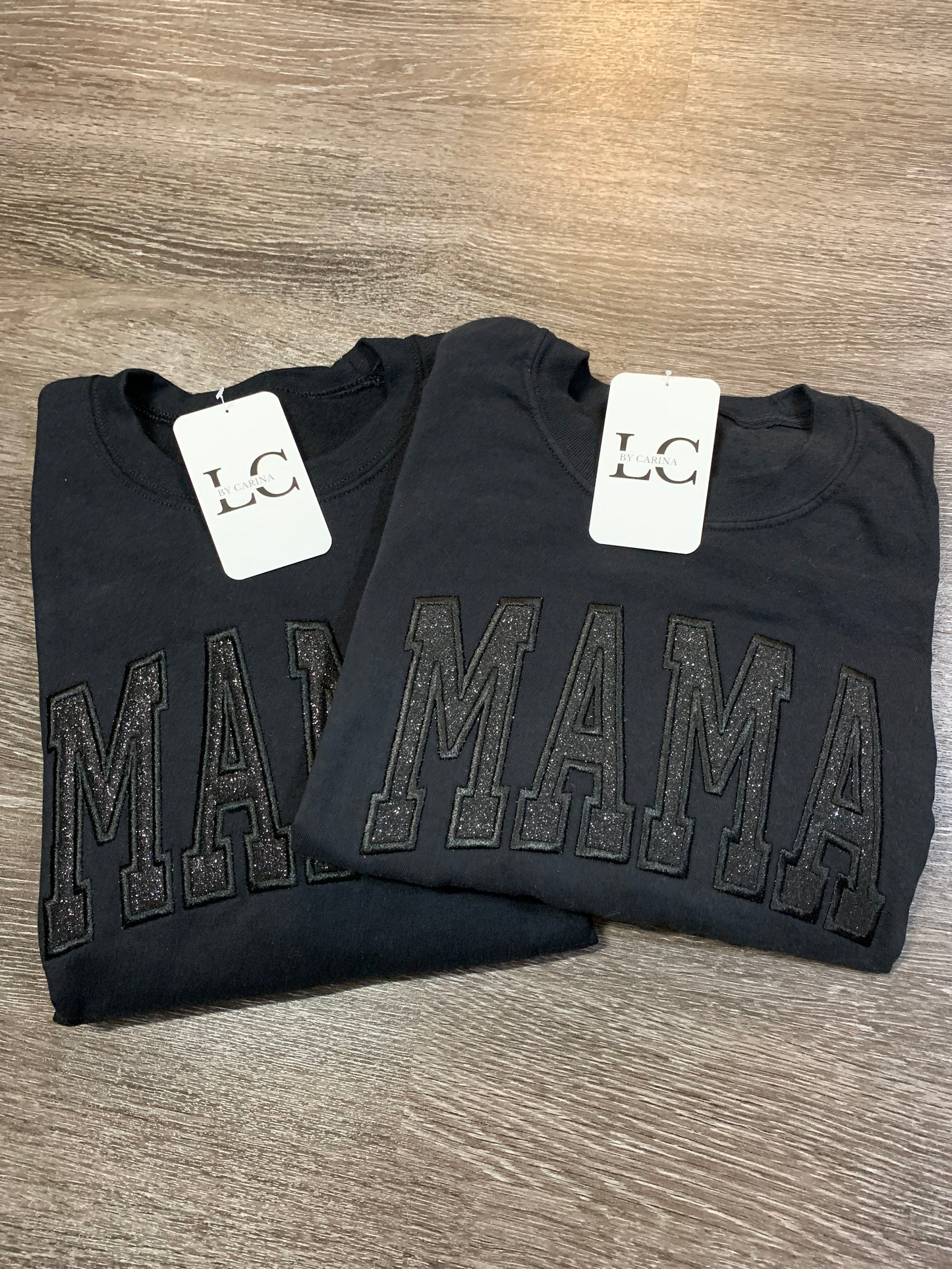 BLACK-MAMA HTV Embroidered Apparel