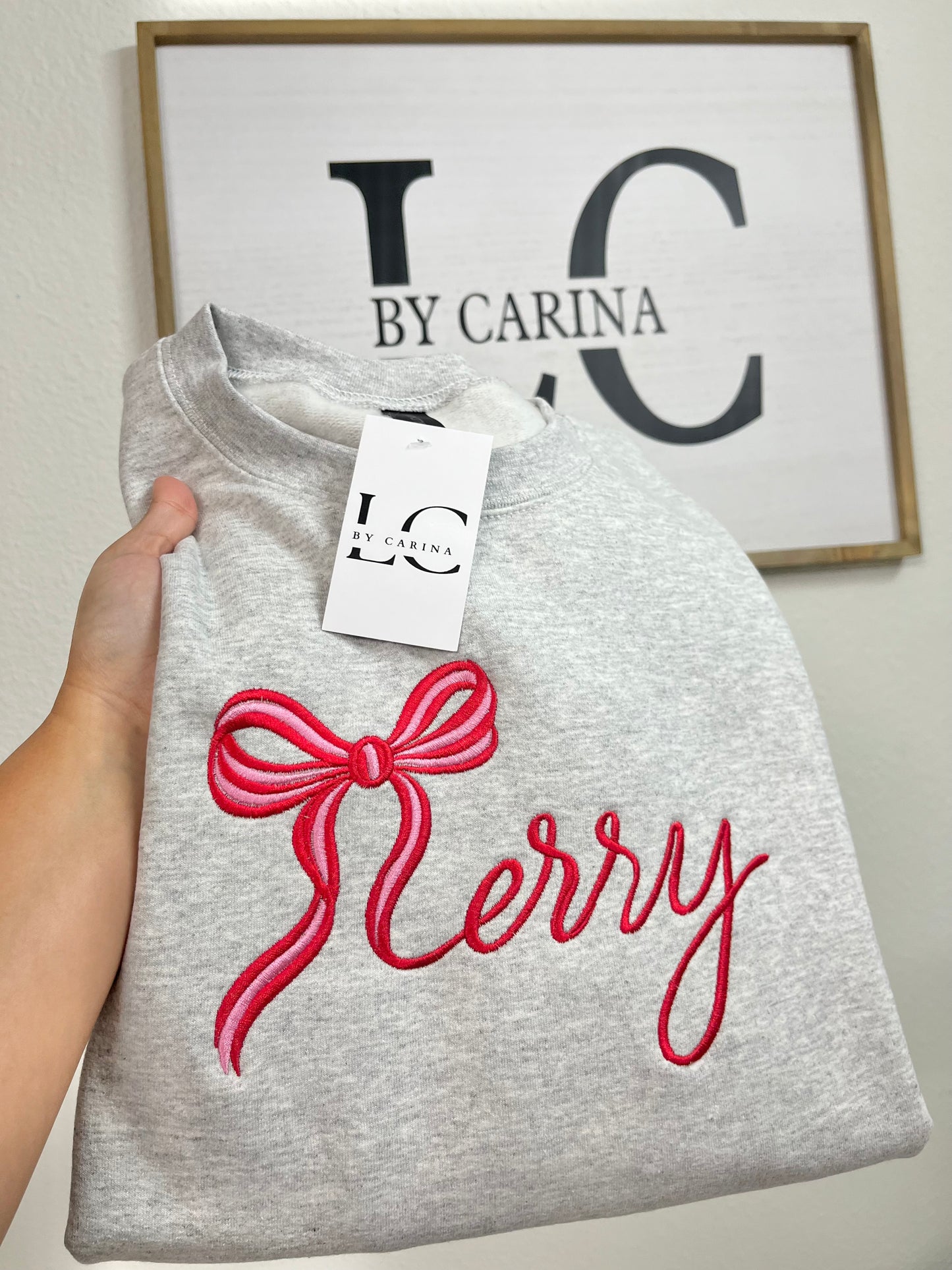 “Merry” Script Sweatshirt