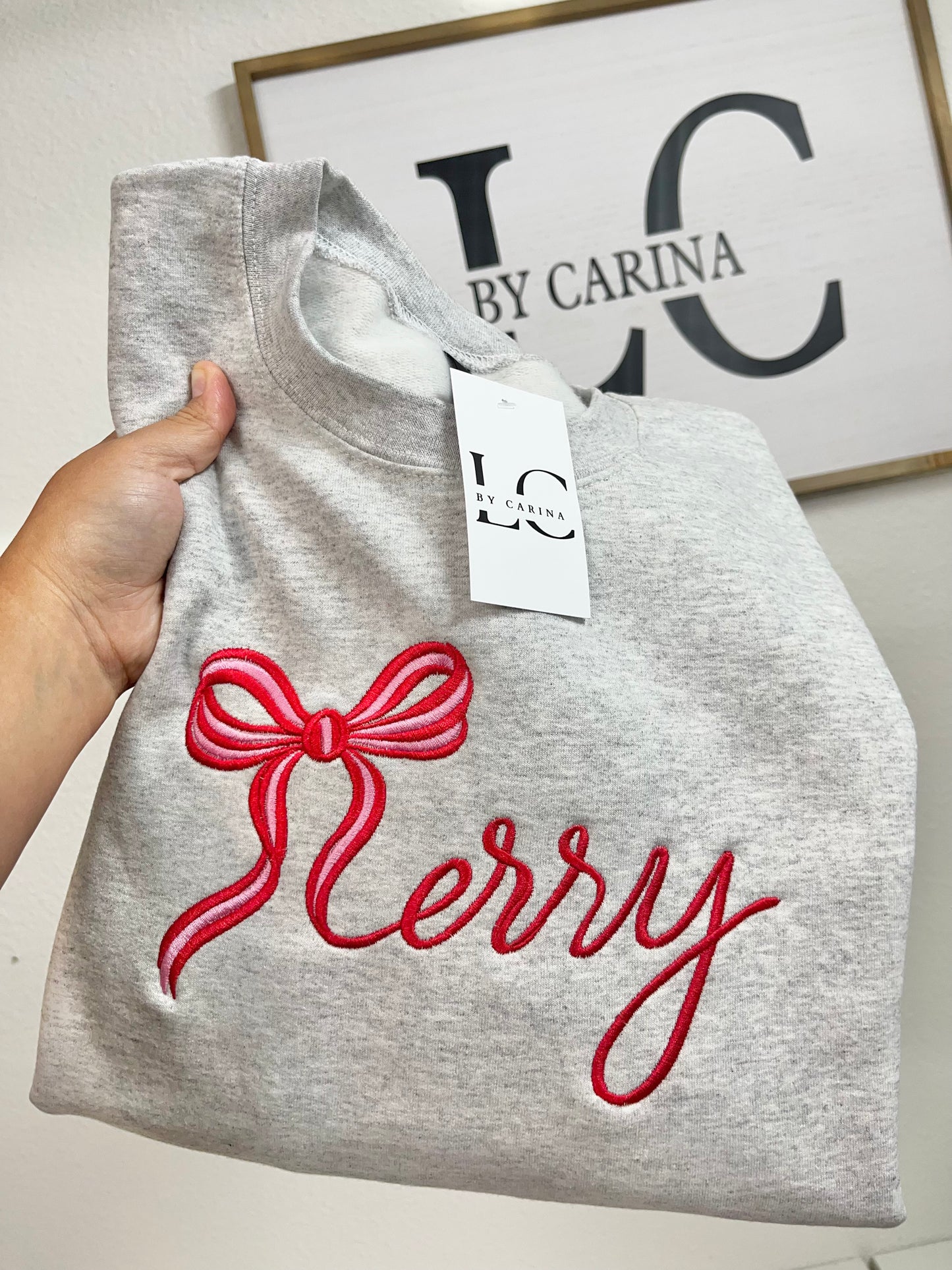 “Merry” Script Sweatshirt