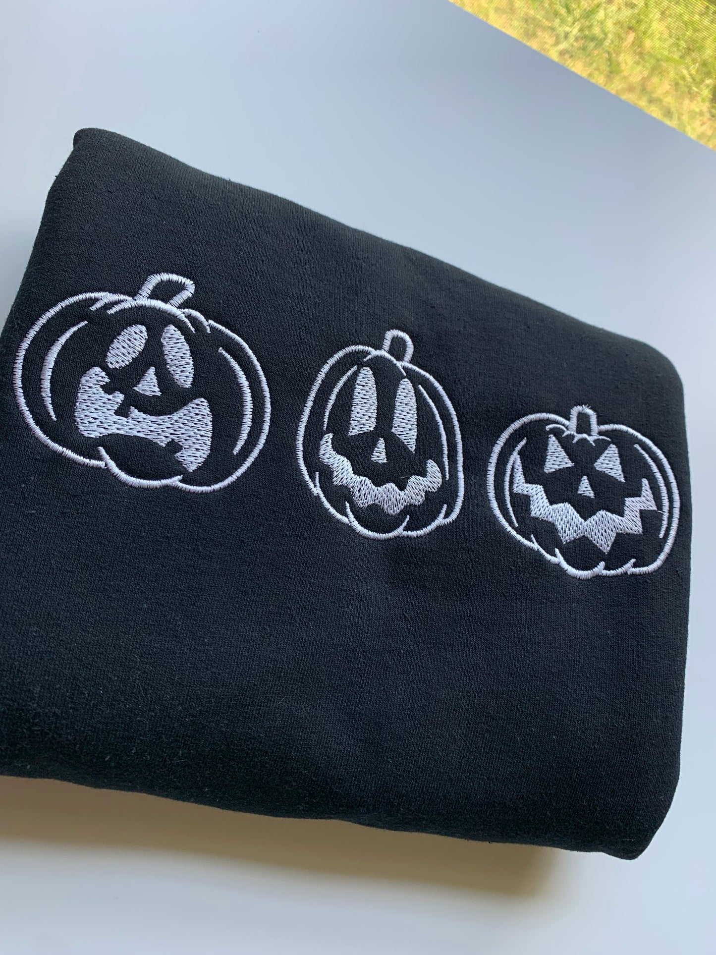 Halloween Embroidered Jack O' Lanterns Sweater