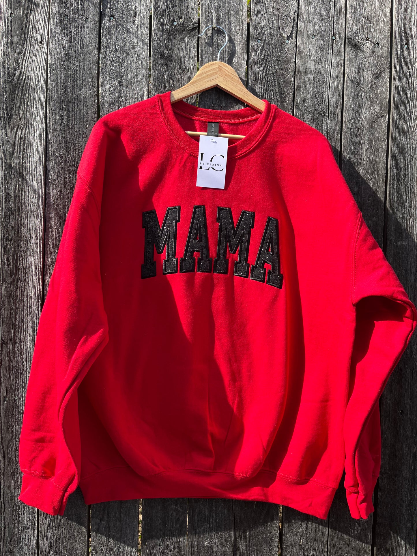 Red Black Glitter MAMA Sweater