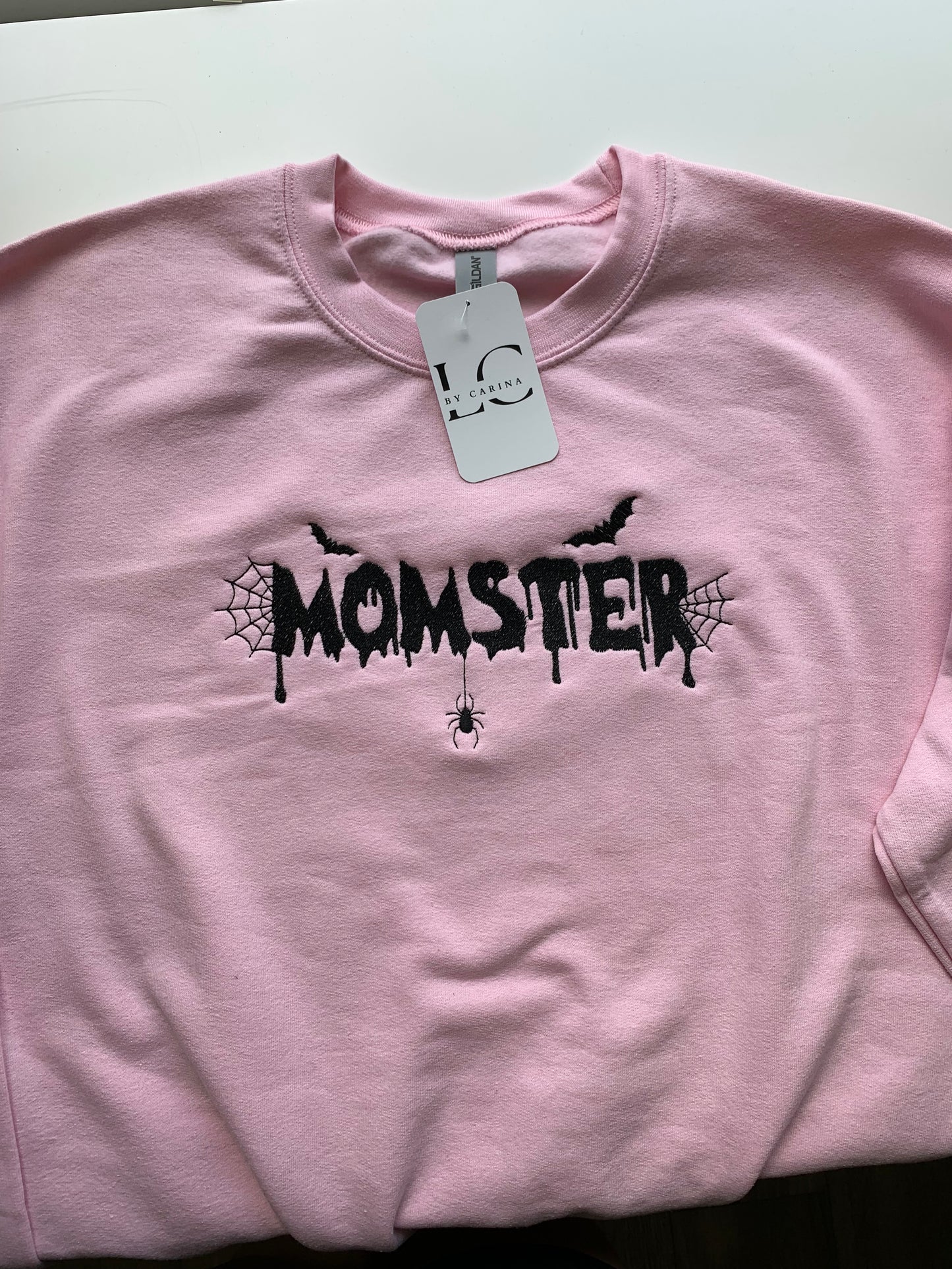 MOMSTER Embroidered Pink Sweatshirt