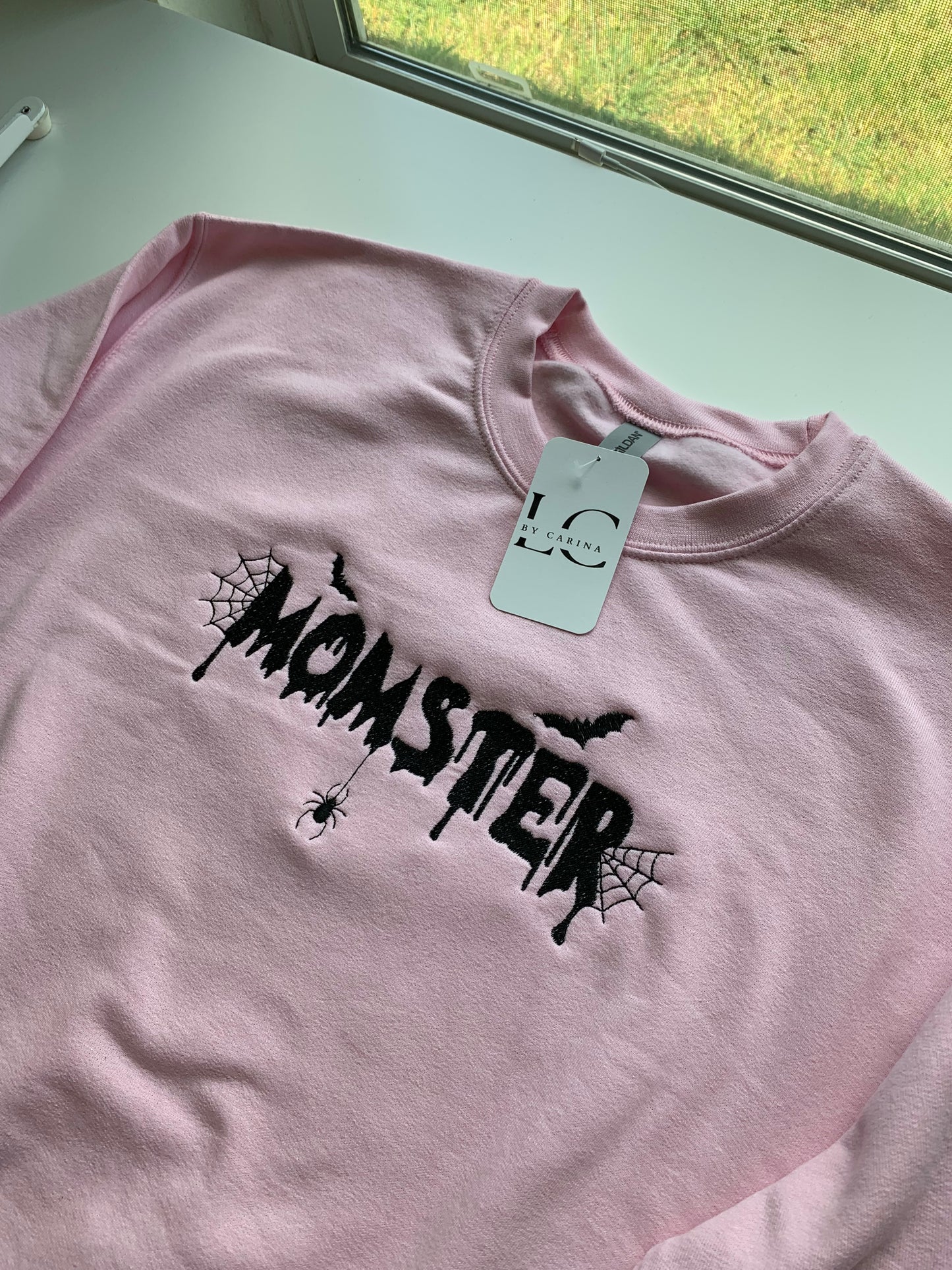 MOMSTER Embroidered Pink Sweatshirt