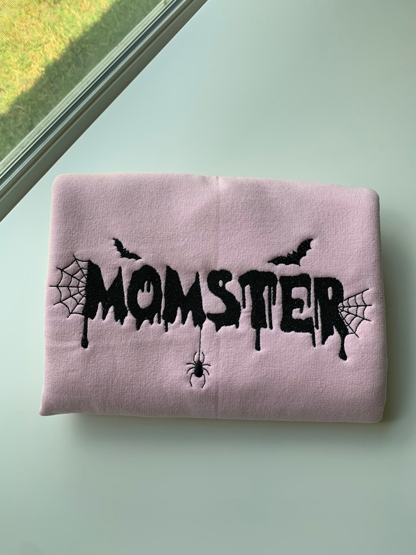 MOMSTER Embroidered Pink Sweatshirt