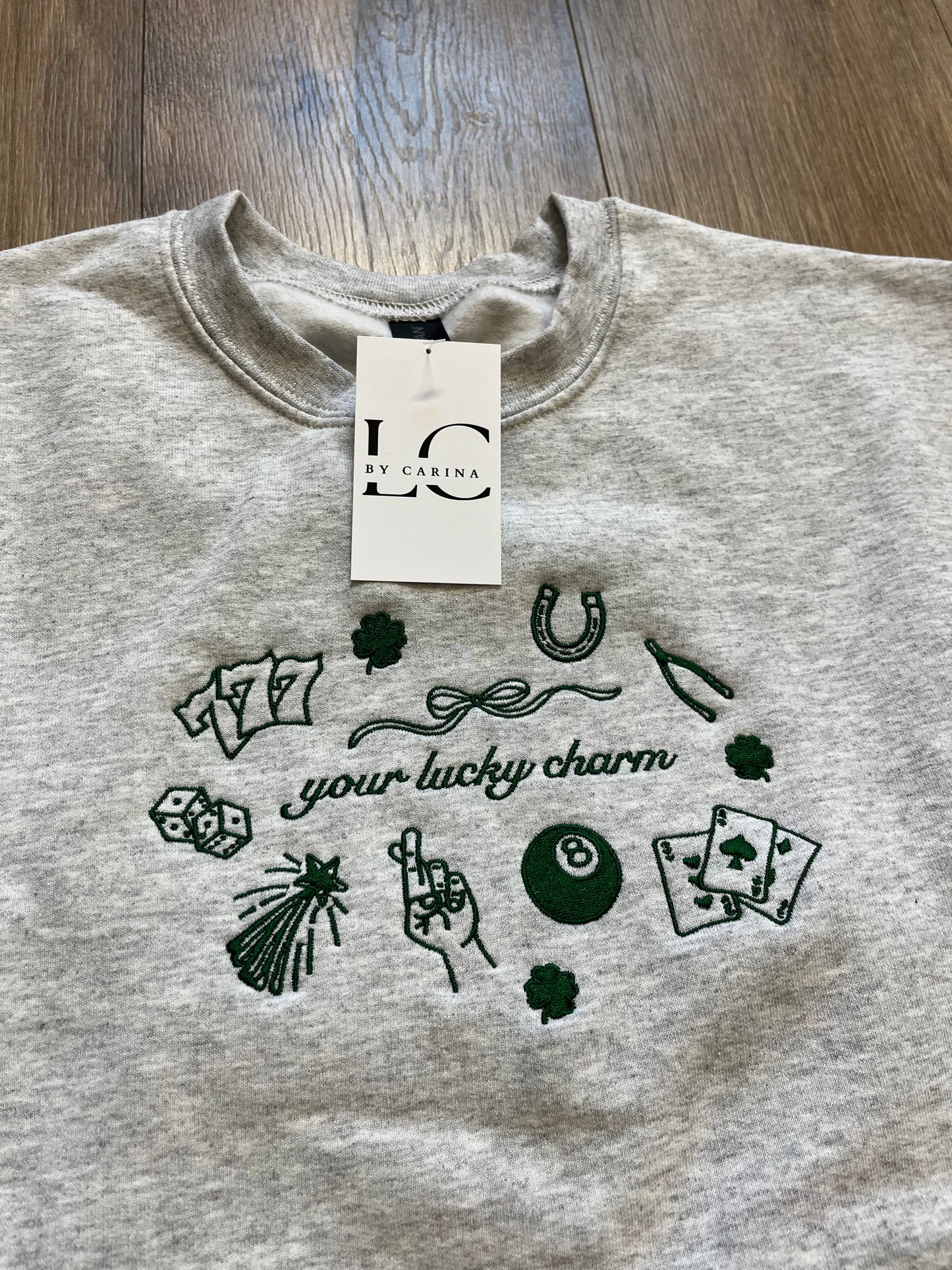 Lucky Charm Embroidered Crew
